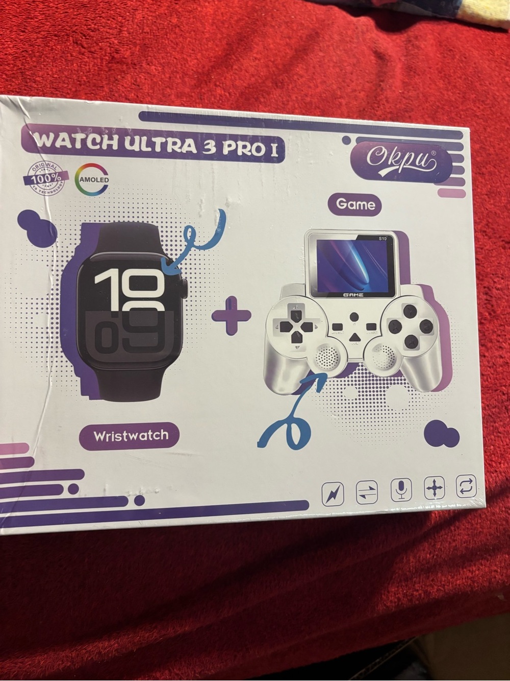 Okpu Handheld game & Watch Ultra 3 Pro I Smartwatch 500 games . New
